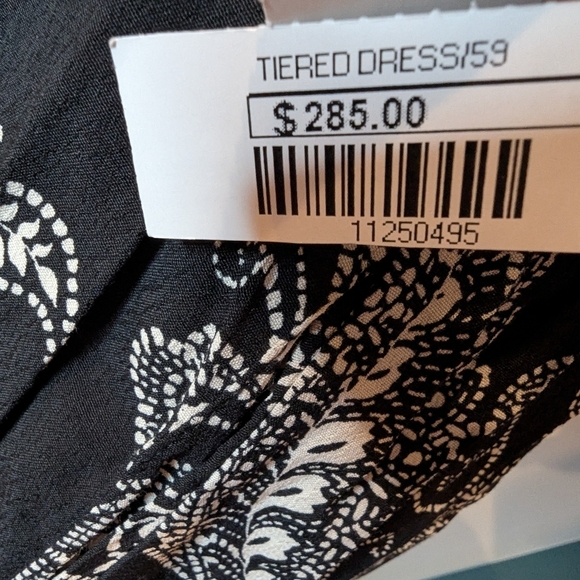 Karen Kane In Full Bloom Tiered Dress Black & White With Tie Waist Sz 2x - Picture 14 of 17